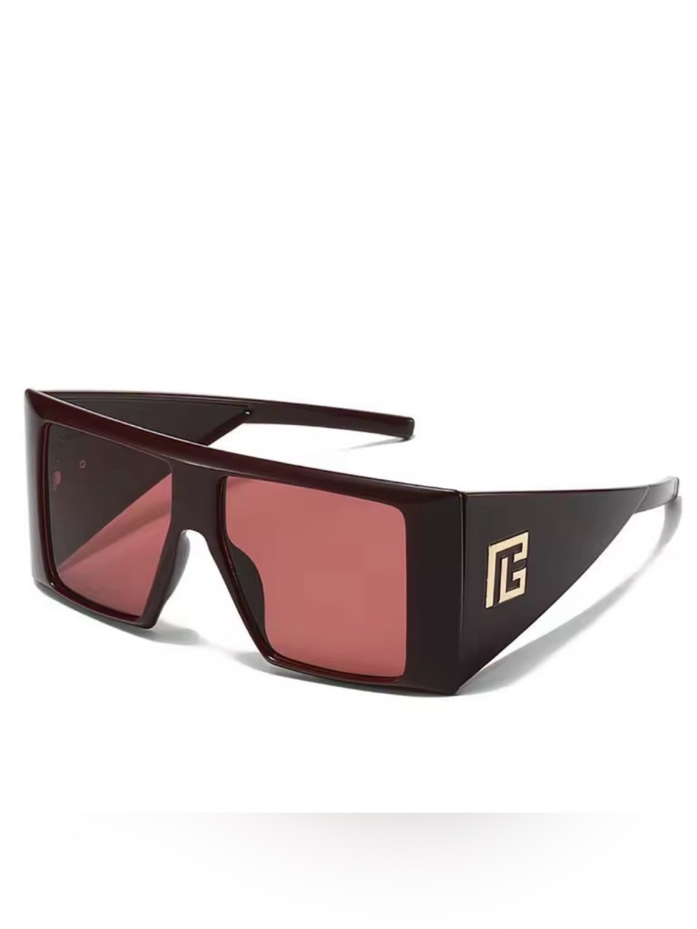 & Other Stories Dark Burgundy Sunglasses with Rose Lenses